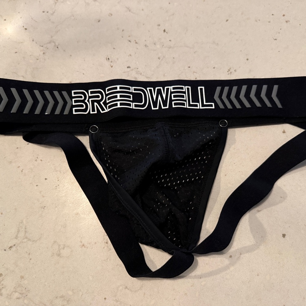 Breedwell Black Men's Mesh Jockstrap, Black, L - Picture 3 of 4